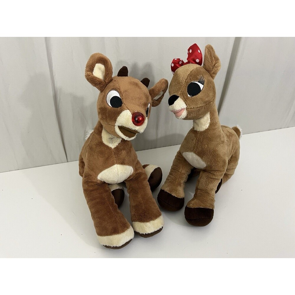 Build-A-Bear Rudolph Red Nosed Reindeer & Clarice Plush Toys Lot Of 2 Christmas